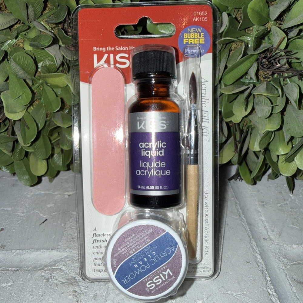 KISS Professional Acrylic Fill Nail Kit New‎ Bubble Free Formula AK105 01652